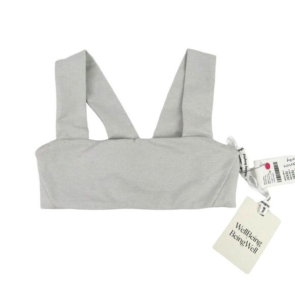 WellBeing + BeingWell LoungeWell Calla Sports Bra in Sky Grey Heather XXS - Picture 3 of 8
